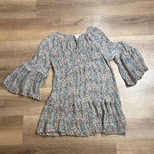 Sundance Floral Sheer Tunic Top Blouse